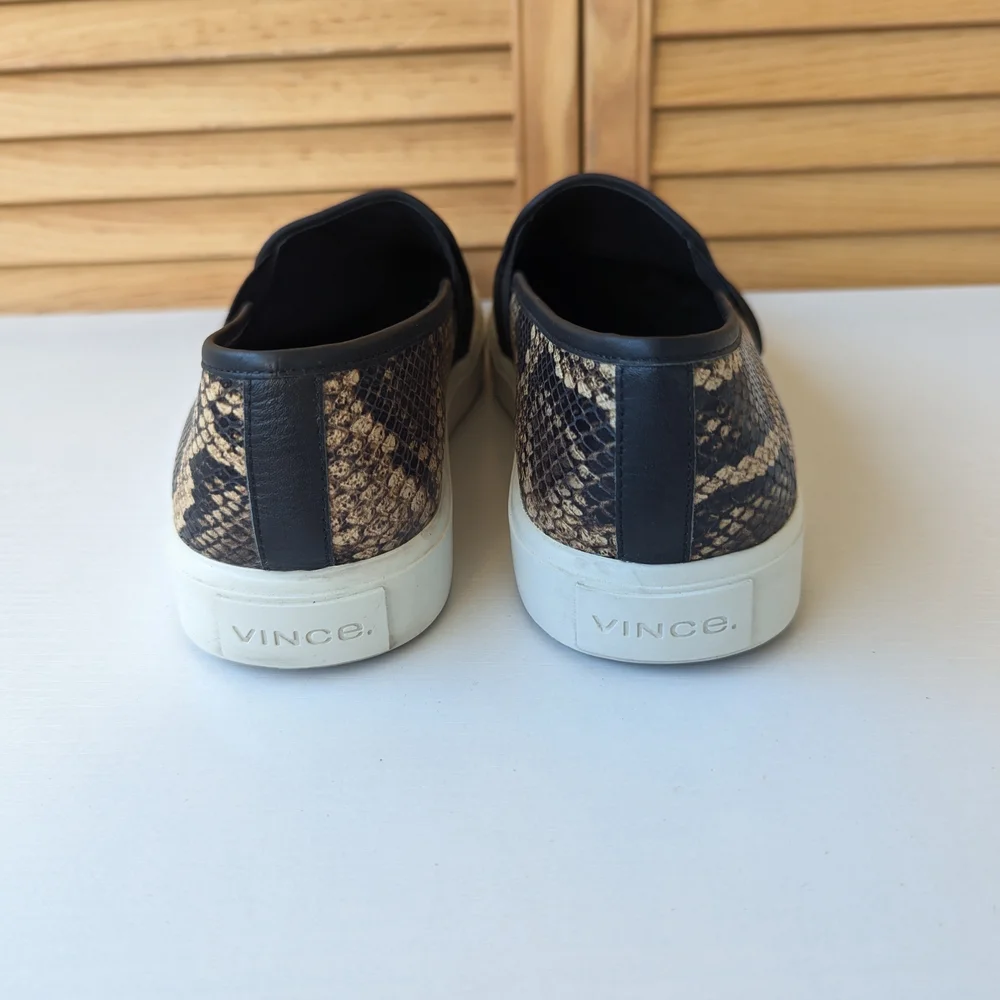 Vince Brown Snakeskin Loafers - Picture 7 of 9
